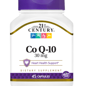 Co Q-10 30 mg by 21st Century HealthCare, Inc., view from the front.