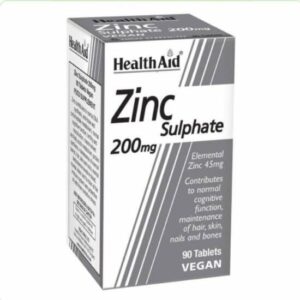 HealthAid Zinc Sulphate 200mg (45mg elemental Zinc) - 90 Tabs