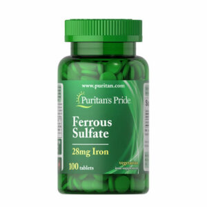 Puritan's Pride Iron Ferrous Sulfate 28 mg- 100 Tabs