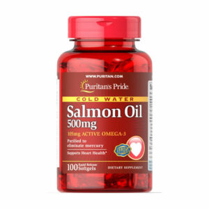 Puritan's Pride Omega-3 Salmon Oil 500 mg (105 mg Active Omega-3) - 100 Softgels